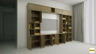 Video ý tưởng thiết kế hệ tủ tivi phòng khách hiện đại
